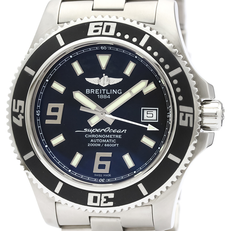 

Breitling Black Stainless Steel Superocean A17391 Men's Wristwatch