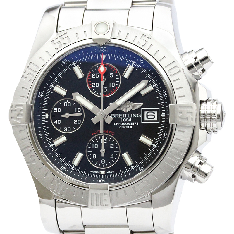 

Breitling Black Stainless Steel Avenger ll Chronograph A13381 Men's Wristwatch