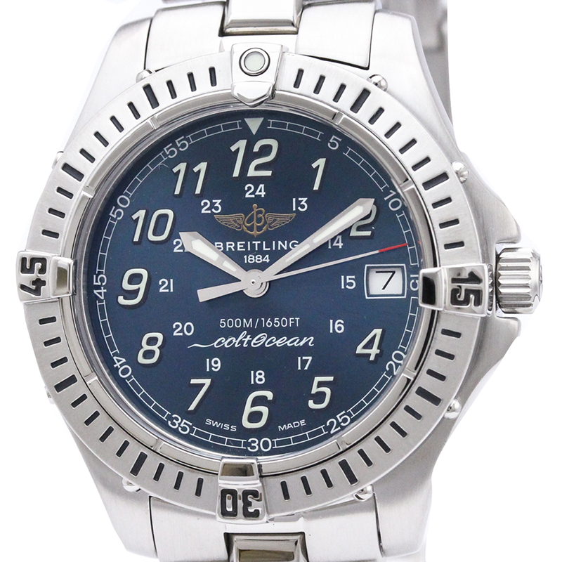 

Breitling Blue Stainless Steel Colt Ocean A64350 Men's Wristwatch