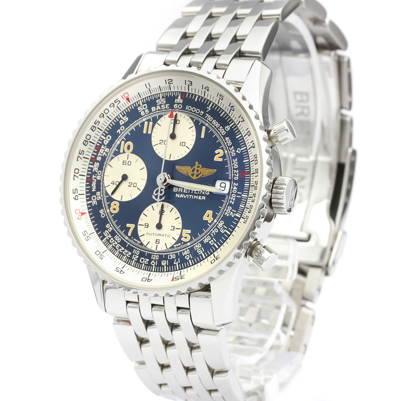 

Breitling Blue Stainless Steel Old Navitimer Steel Automatic A13022 Men's Wristwatch