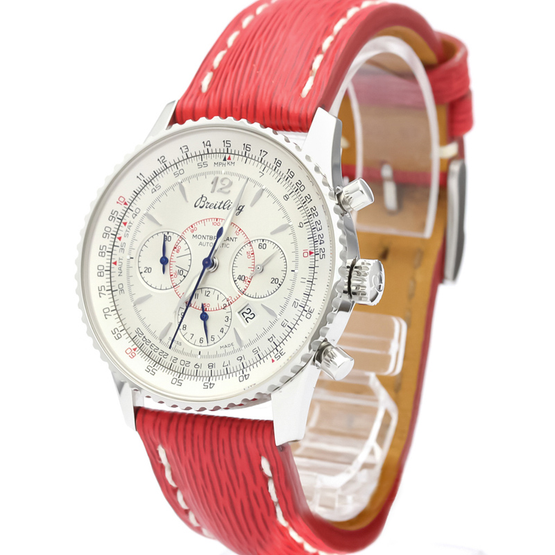 

Breitling Silver Stainless Steel and Leather Navitimer Montbrillant Automatic A41370 Men's Wristwatch
