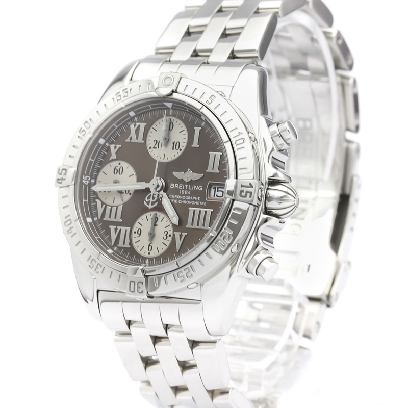 

Breitling Brown Stainless Steel Chrono Cockpit A13358 Men's Wristwatch