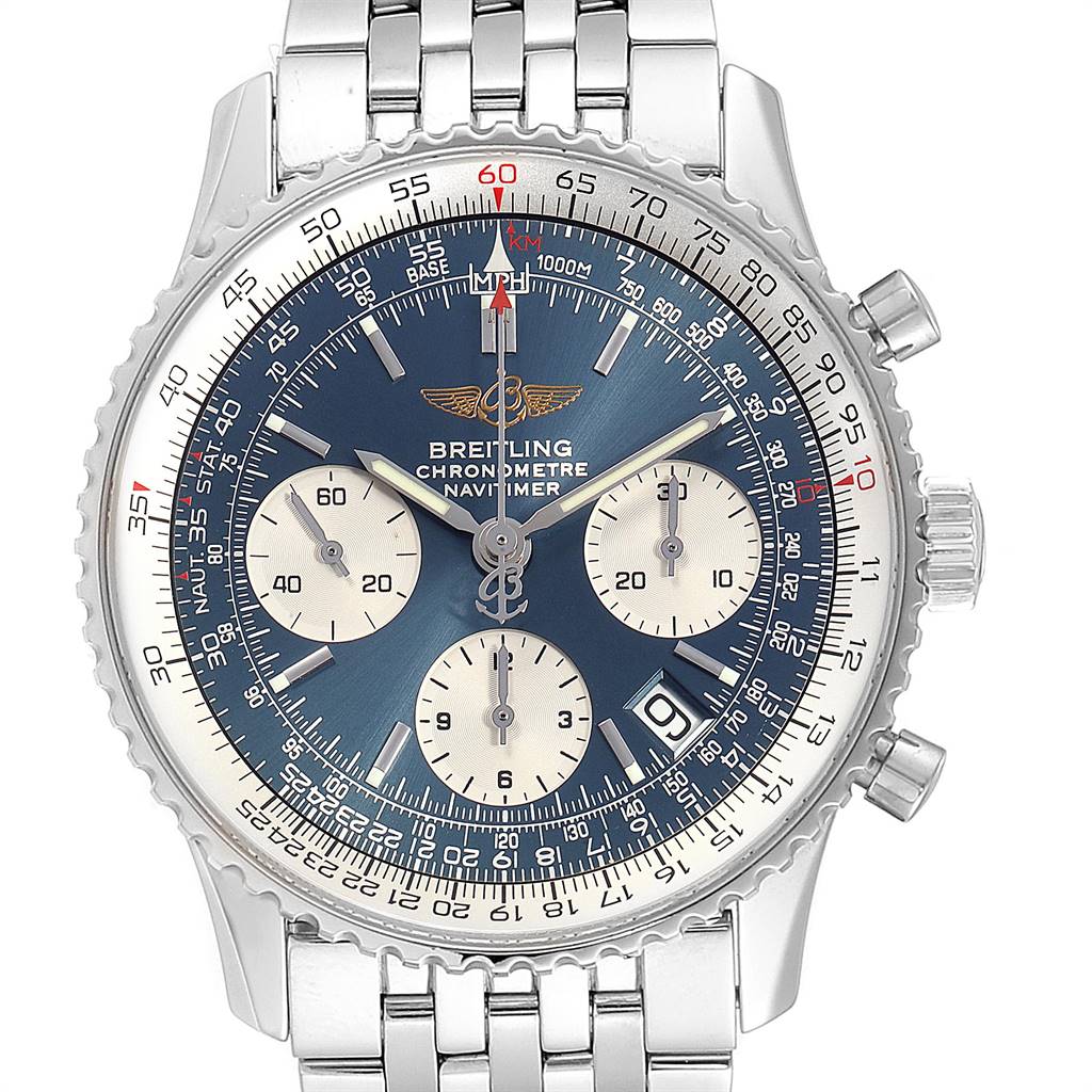 

Breitling Blue Stainless Steel Navitimer A23322 Men's Wristwatch