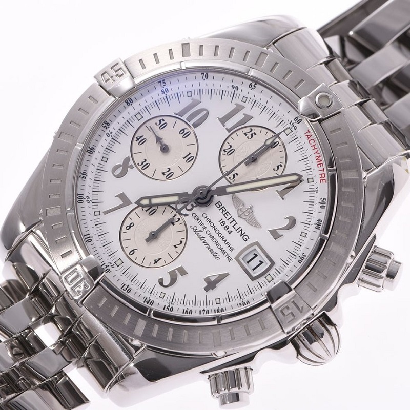 

Breitling Ivory Stainless Steel Chrono Cockpit Men's Wristwatch, White