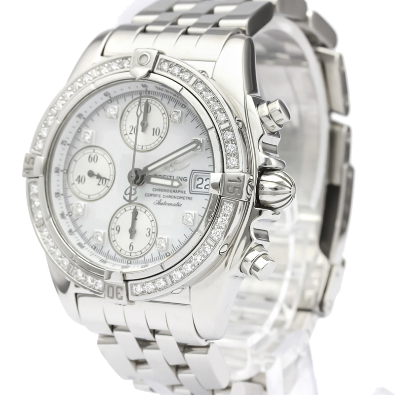 

Breitling MOP Diamond and Stainless Steel Chrono Cockpit A13358 Men's Wristwatch, White
