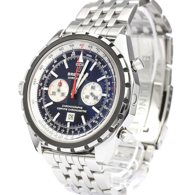 

Breitling Black Stainless Steel Chronomatic A41360 Men's Wristwatch