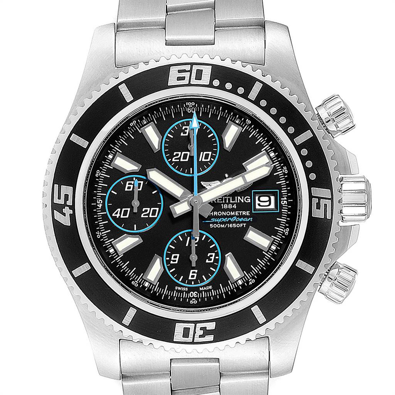 

Breitling Black Stainless Steel SuperOcean Chronograph II A13341 Men's Wristwatch