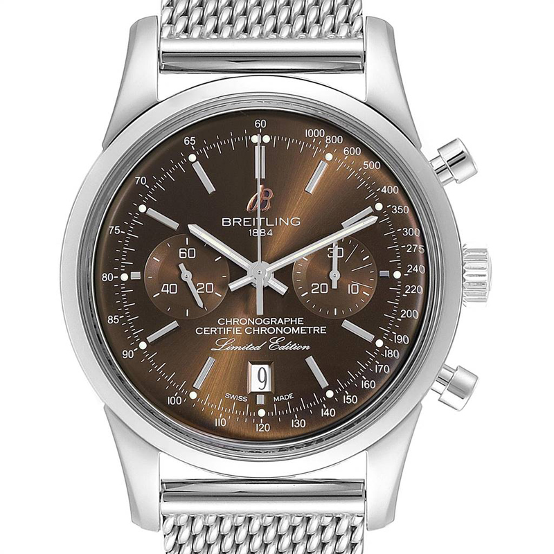 

Breitling Bronze Stainless Steel Transocean AB0155 Men's Wristwatch, Brown