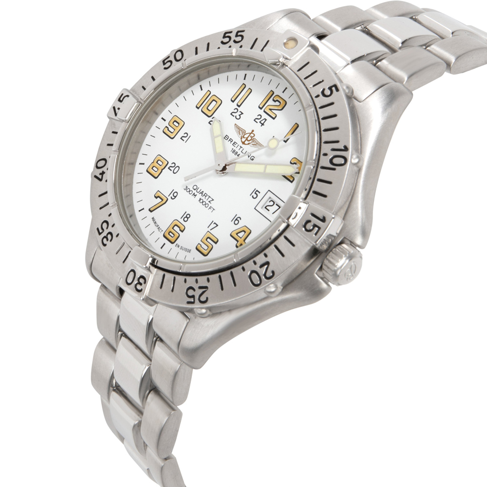 

Breitling White Stainless Steel Colt A57035 Men's Wristwatch