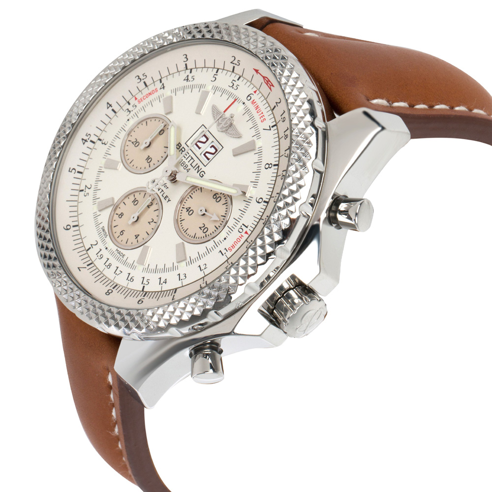 

Breitling Silver Stainless Steel and Leather Breitling for Bentley A44364 Men's Wristwatch