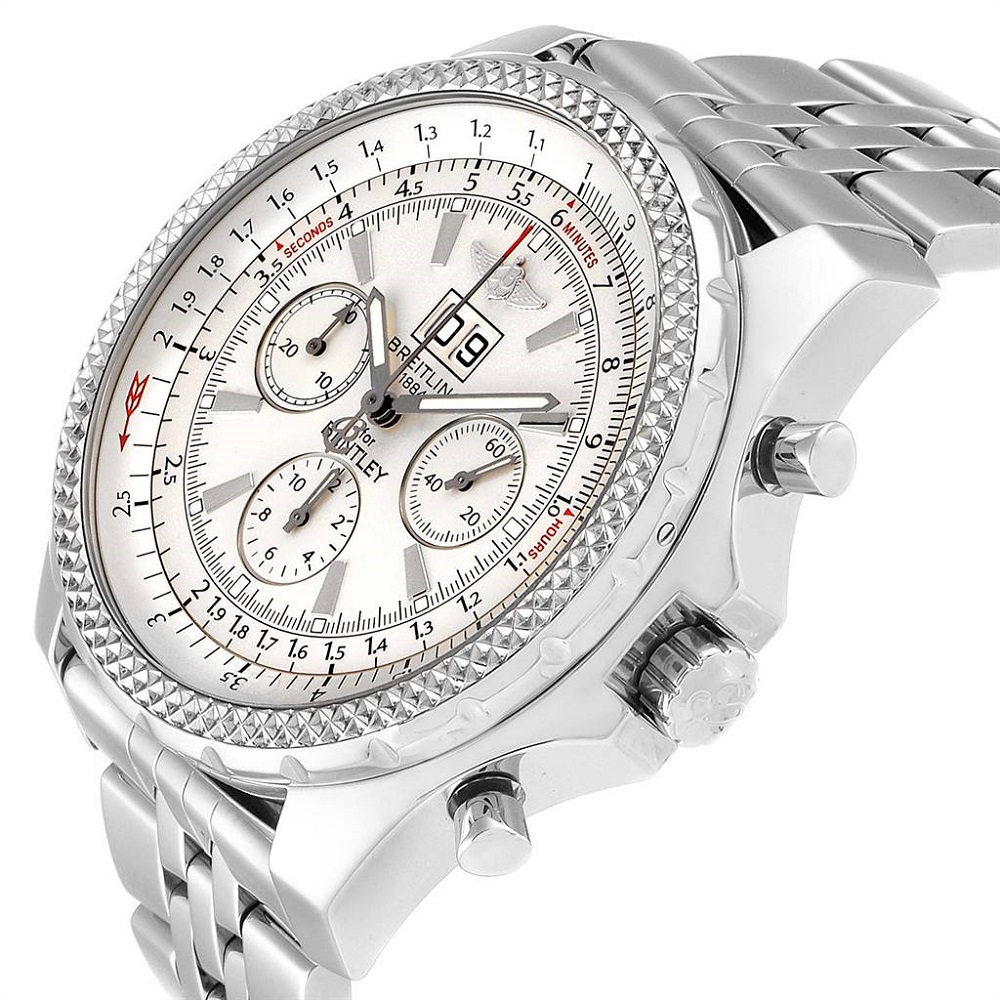 

Breitling Silver Stainless Steel Bentley Motors Chronograph A44362 Men's Wristwatch