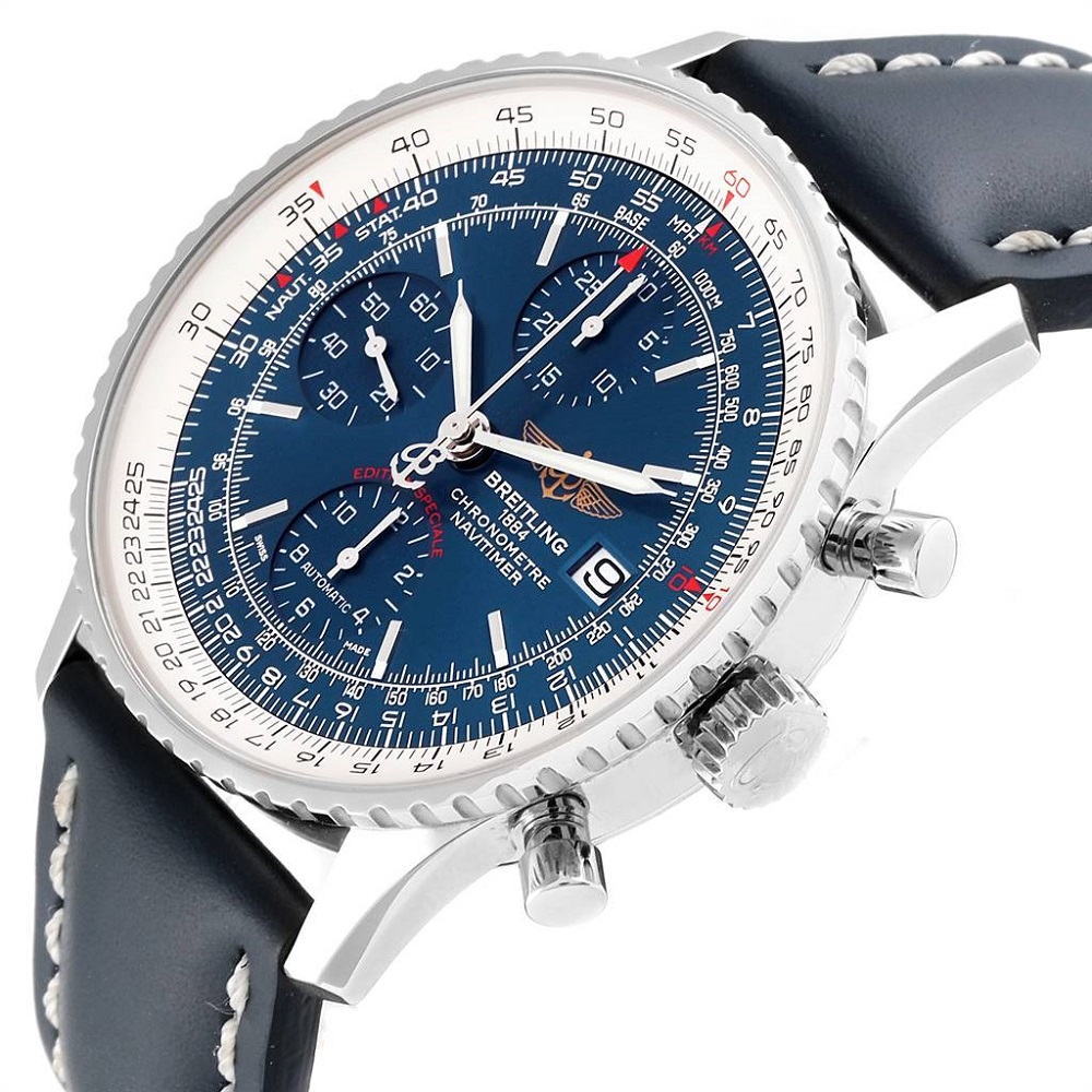 

Breitling Blue Stainless Steel Navitimer Heritage A13324 Men's Wristwatch