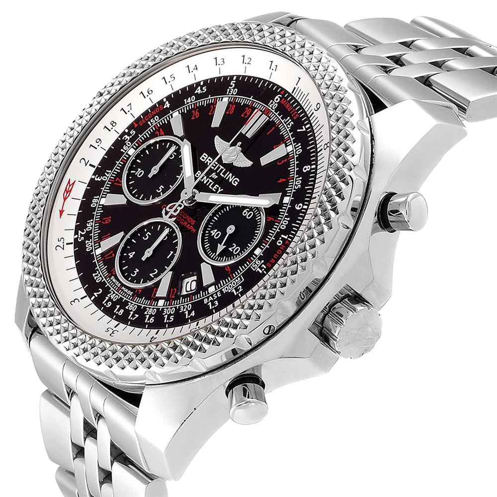 

Breitling Black/Red Stainless Steel Bentley Motors Chronograph A25364 Men's Wristwatch