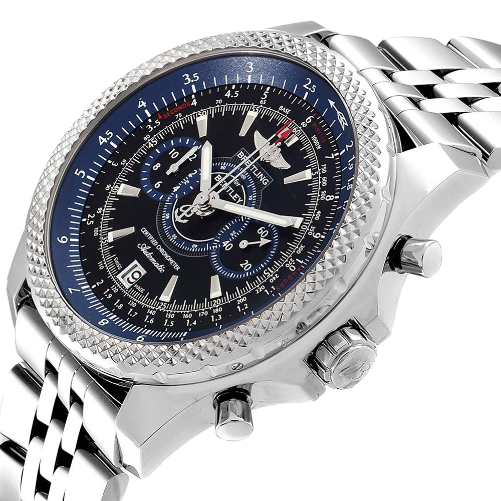 

Breitling Black/Blue Stainless Steel Bentley Supersports A26364 Men's Wristwatch