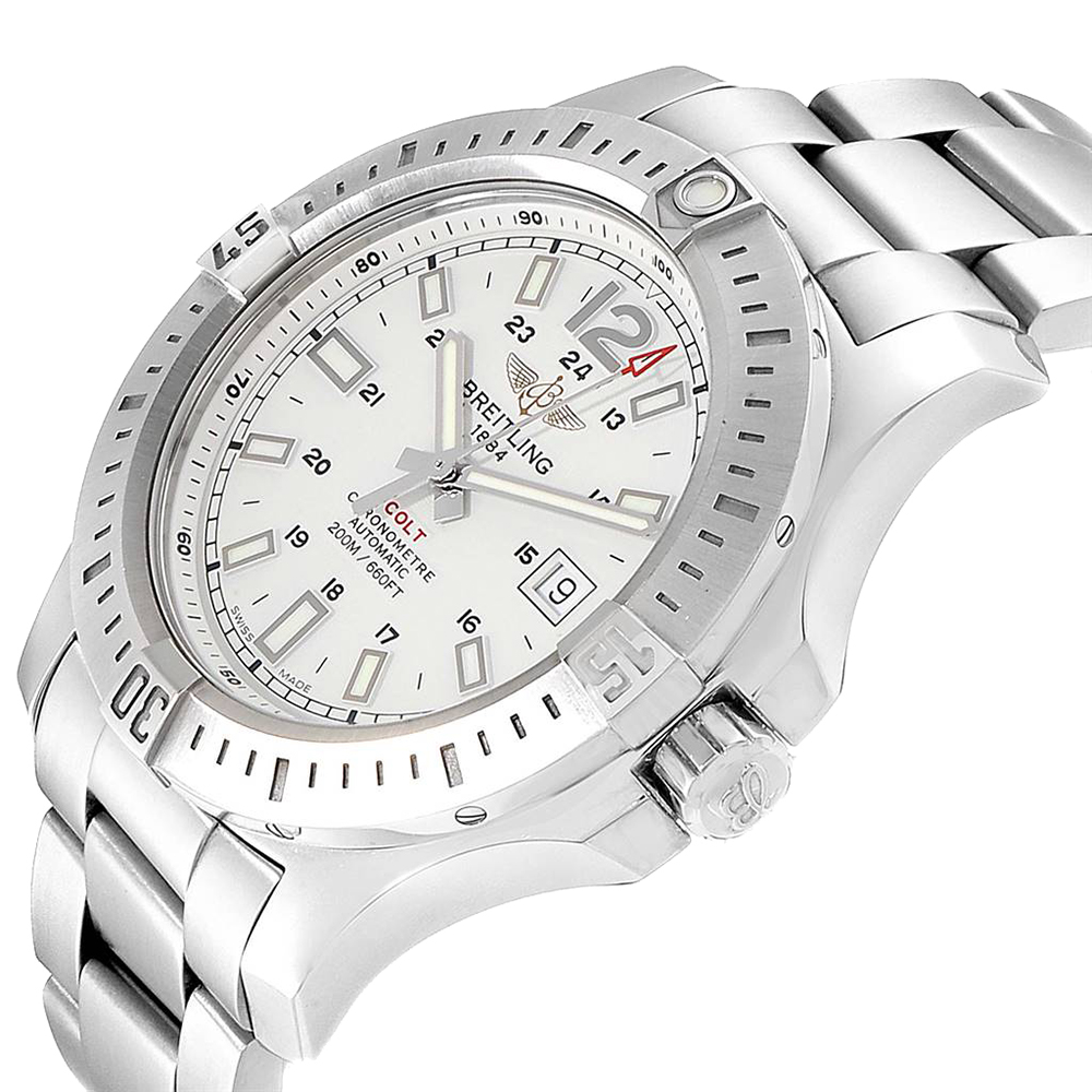 

Breitling White Stainless Steel Colt Automatic A17388 Men's Wristwatch
