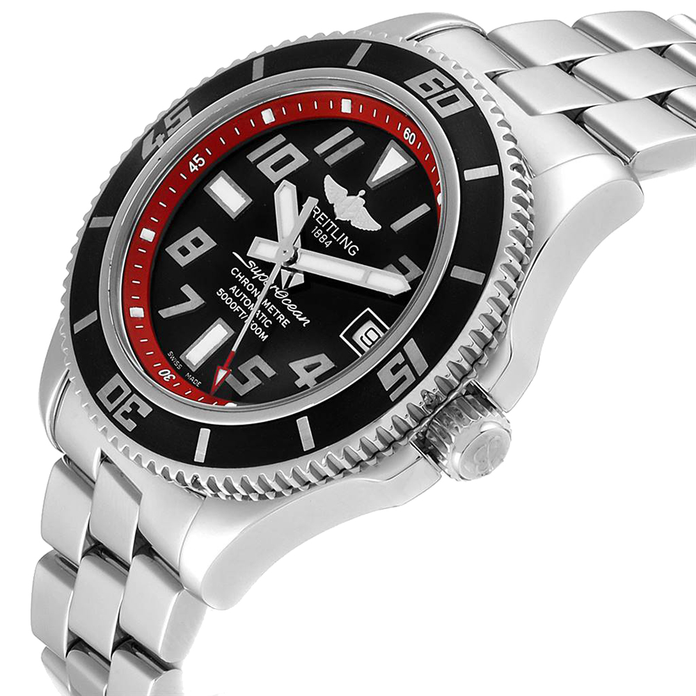

Breitling Black/Red Stainless Steel Superocean Automatic A17364 Men's Wristwatch