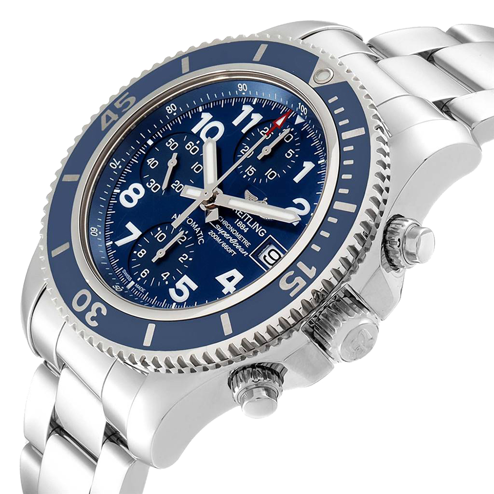 

Breitling Blue Stainless Steel Superocean Chronograph A13311 Men's Wristwatch