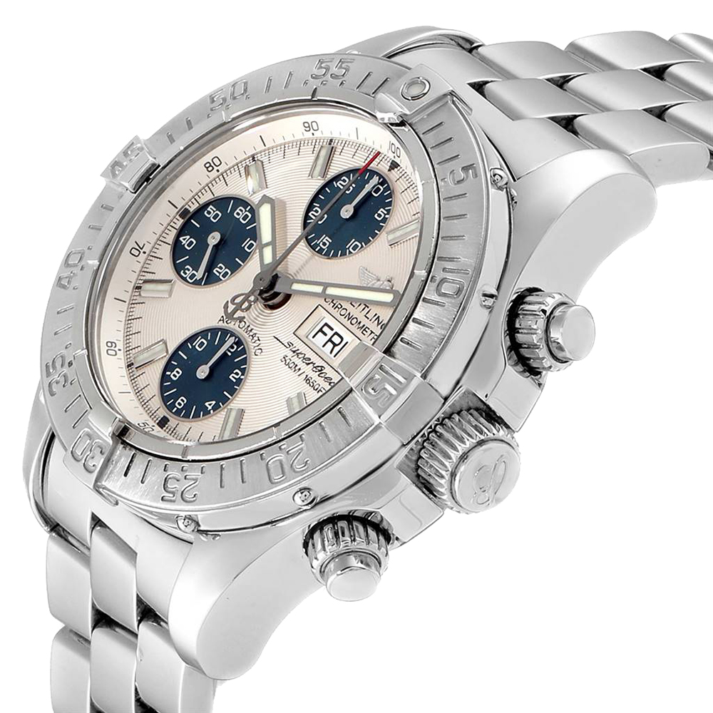 

Breitling Cream Stainless Steel Aeromarine Superocean Chronograph A13340 Men's Wristwatch