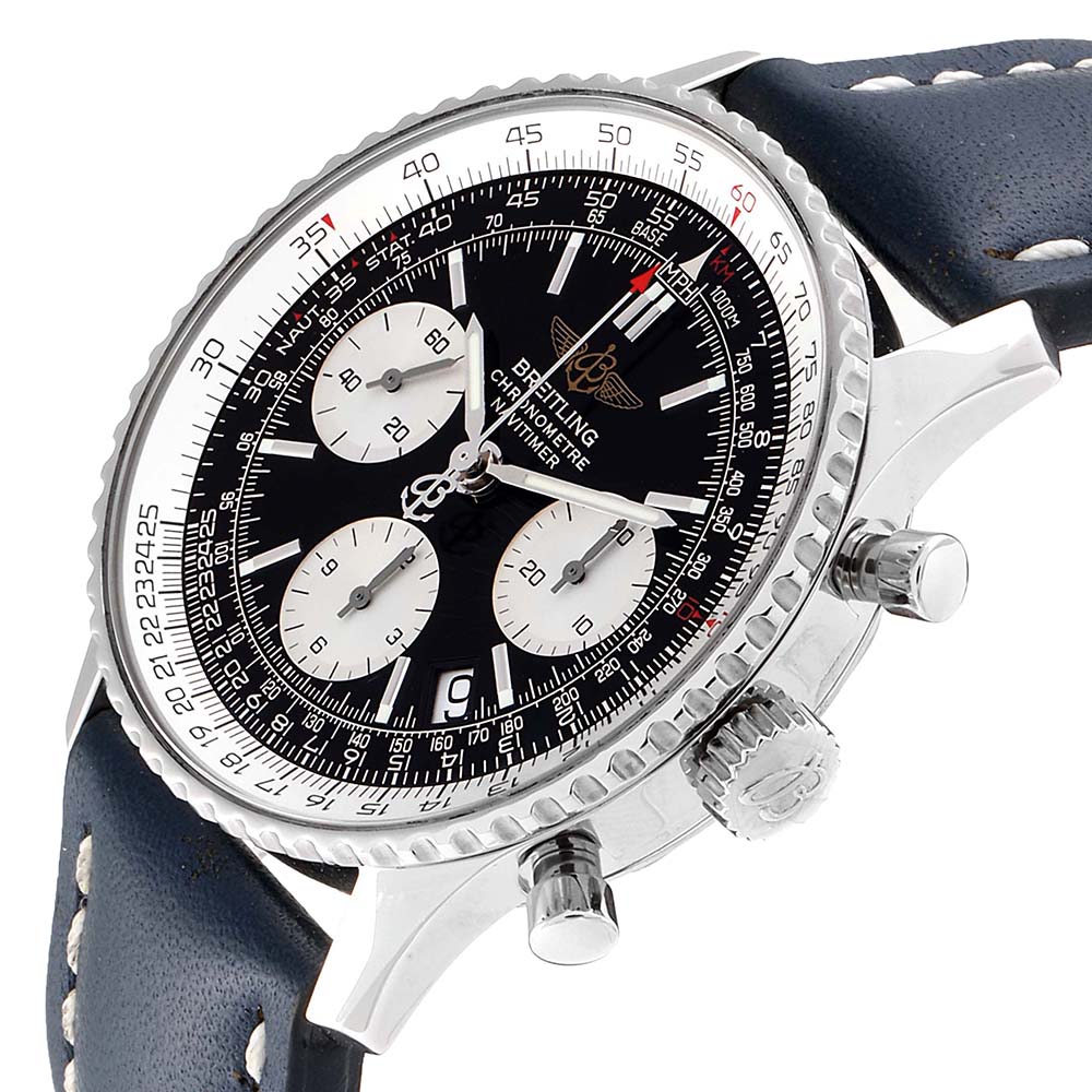 

Breitling Black Stainless Steel Navitimer Chronograph A23322 Men's Wristwatch