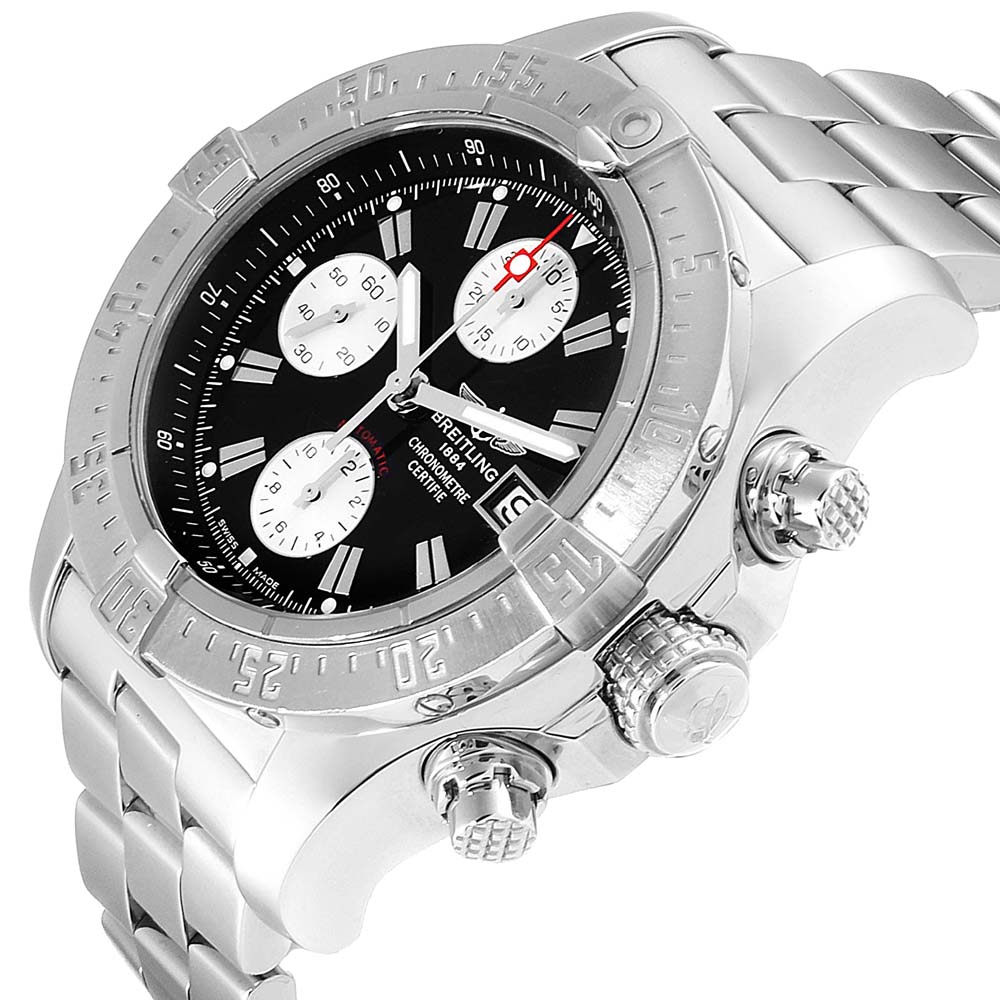 

Breitling Black Stainless Steel Aeromarine Avenger Skyland A13380 Men's Wristwatch
