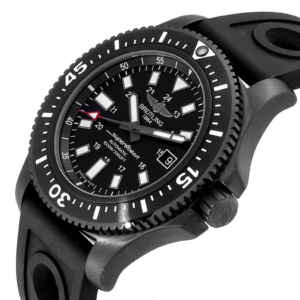 

Breitling Black Stainless Steel Superocean M17393 Men's Wristwatch