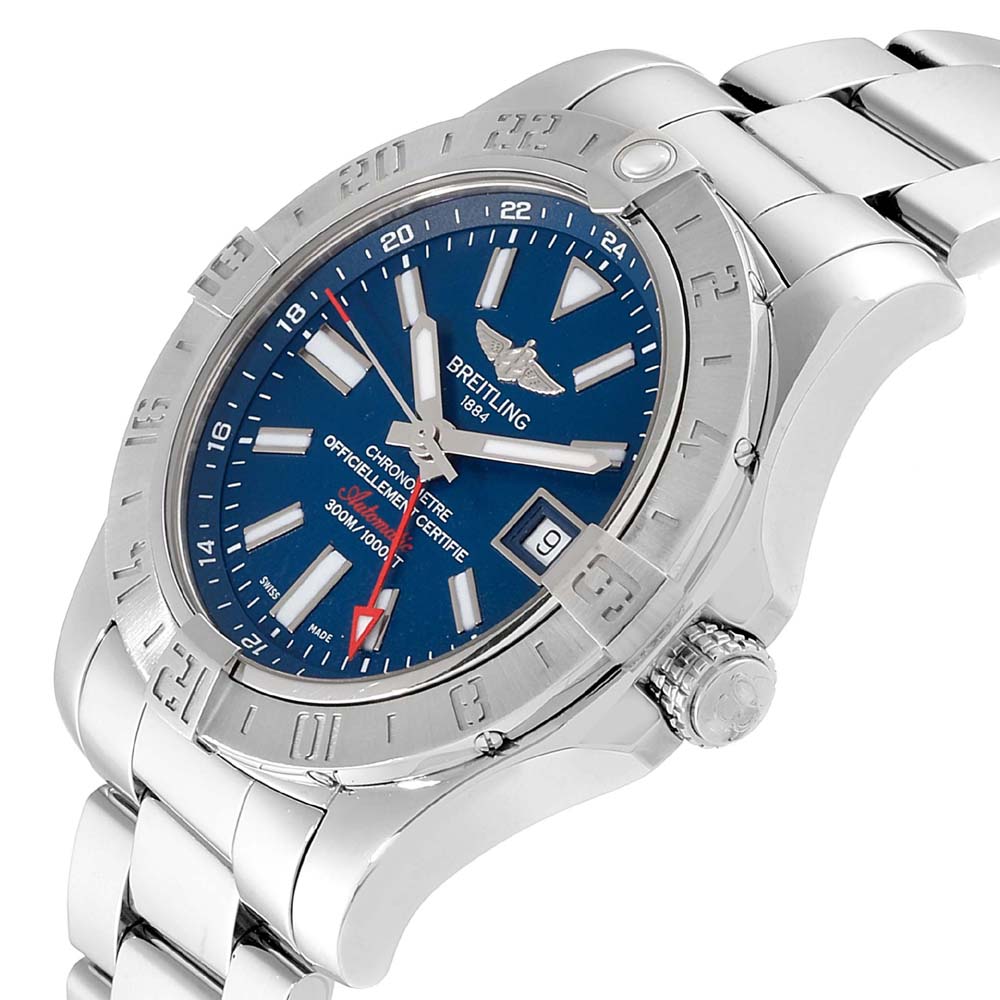 

Breitling Blue Stainless Steel Aeromarine Avenger II GMT A32390 Men's Wristwatch