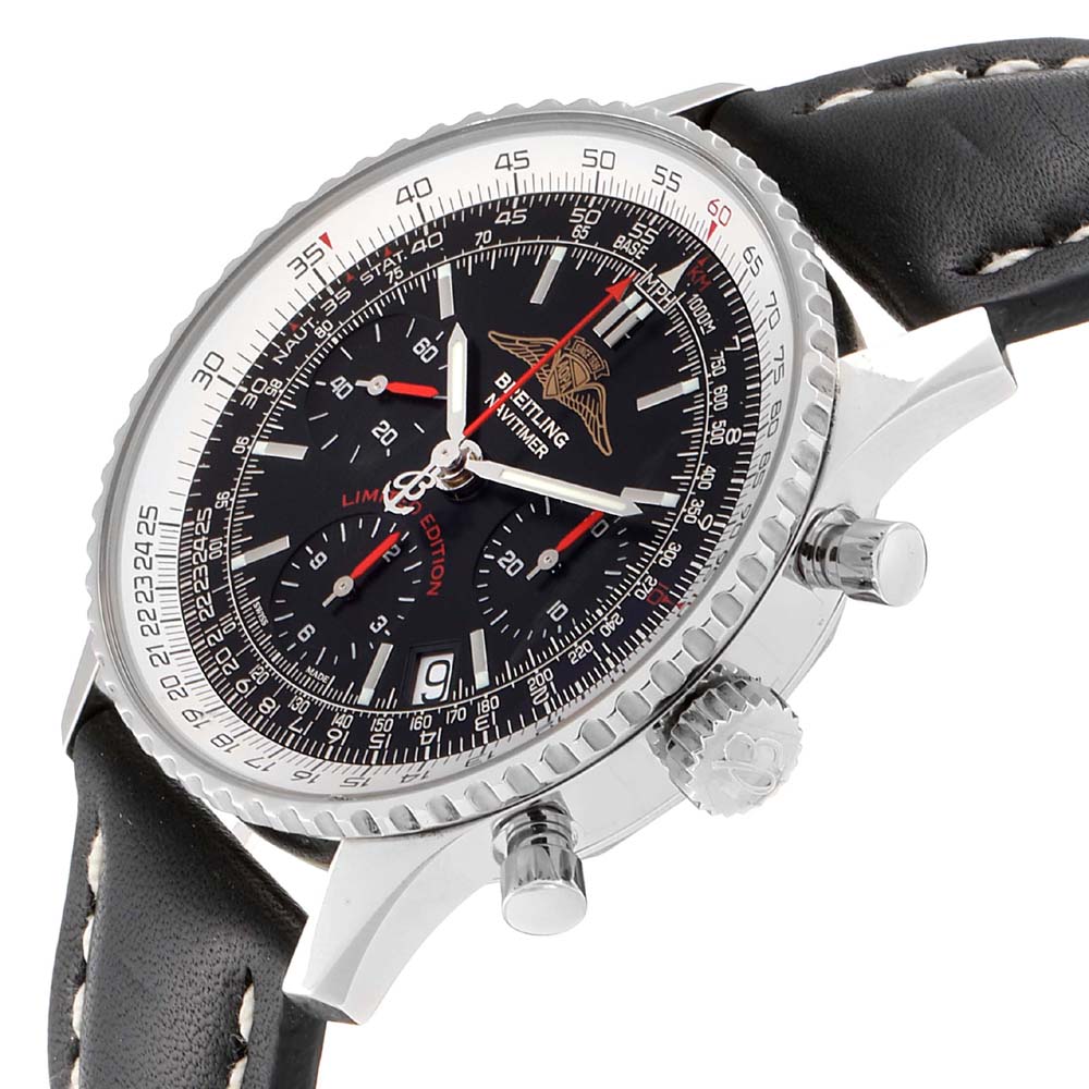 

Breitling Black Stainless Steel Navitimer Chronograph Limited Edition A23322 Men's Wristwatch
