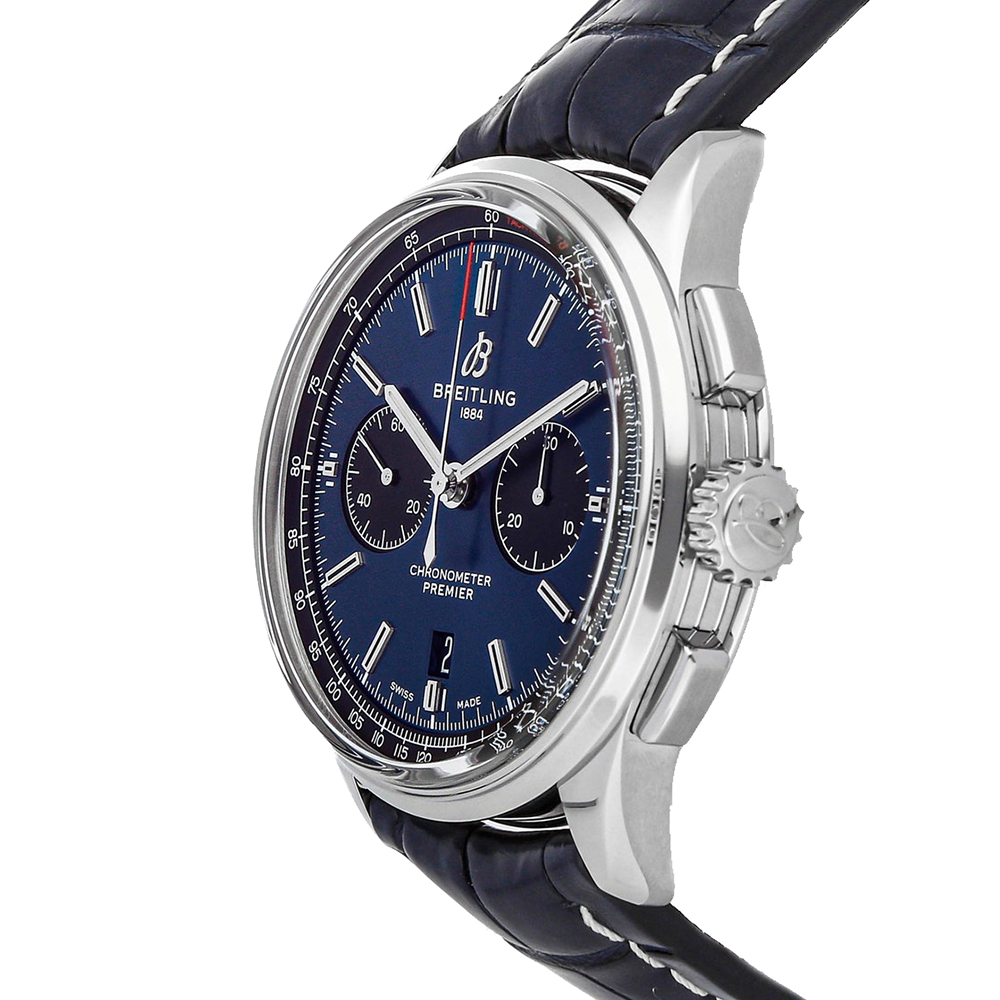 

Breitling Blue Stainless Steel Premier B01 Chronograph AB0118221C1P1 Men's Wristwatch