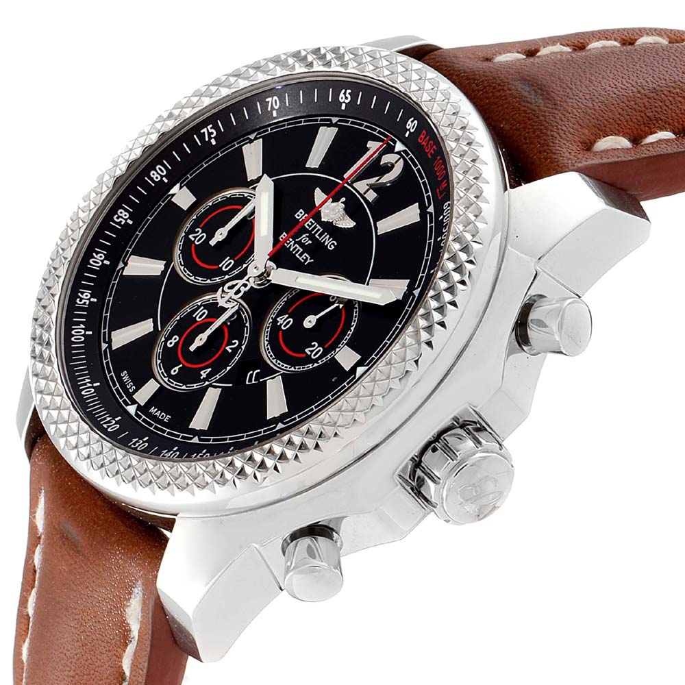

Breitling Black Stainless Steel Bentley Barnato Chronograph A41390 Men's Wristwatch