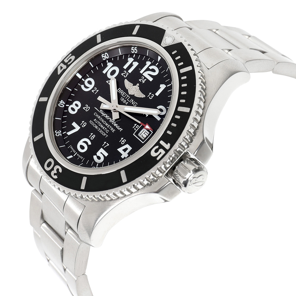 

Breitling Black Stainless Steel Superocean II A17392D7/BD68 Men's Wristwatch