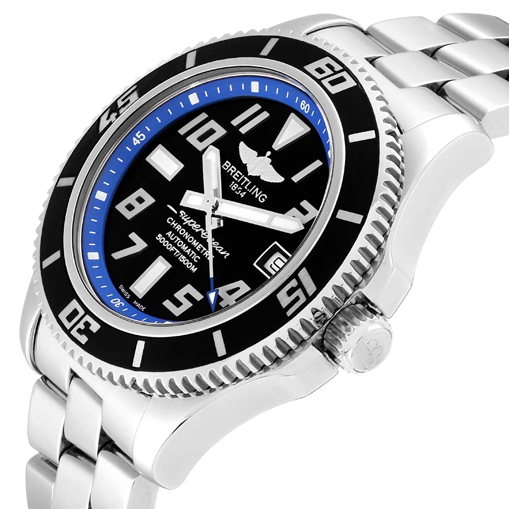 

Breitling Blue Stainless Steel Superocean Abyss A17364 Men's Wristwatch, Black