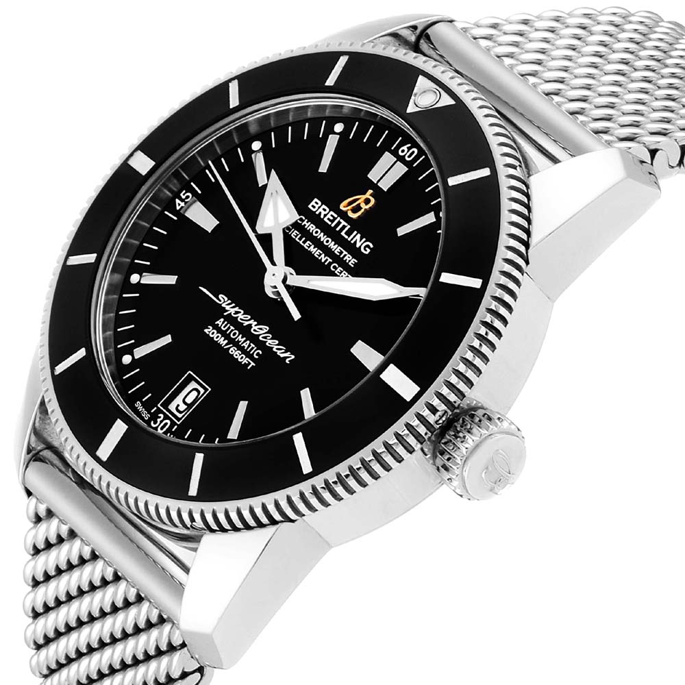 

Breitling Black Stainless Steel Superocean Heritage II AB2010 Men's Wristwatch
