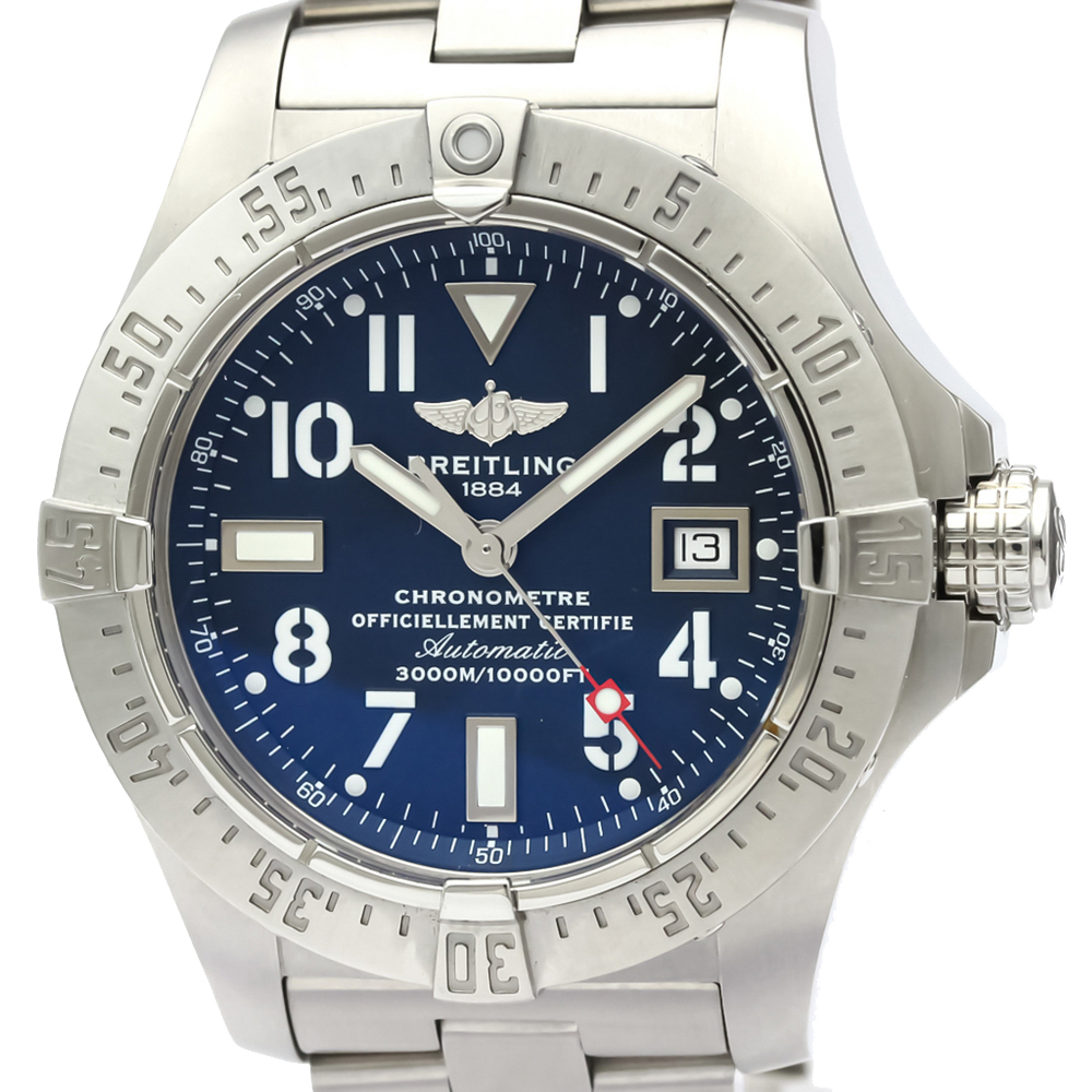 

Breitling Blue Stainless Steel Avenger II Seawolf Automatic A17330 Men's Wristwatch