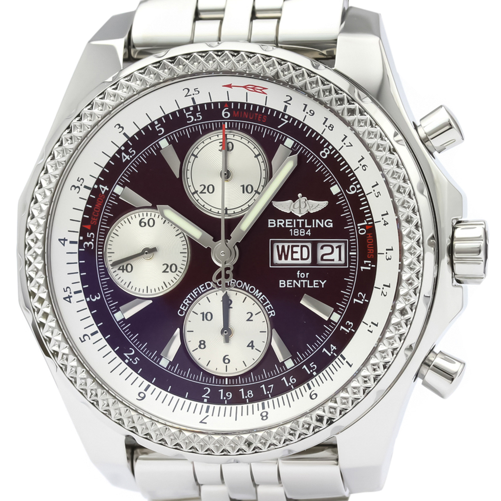

Breitling Purple Stainless Steel Bentley Automatic A13362 Men's Wristwatch