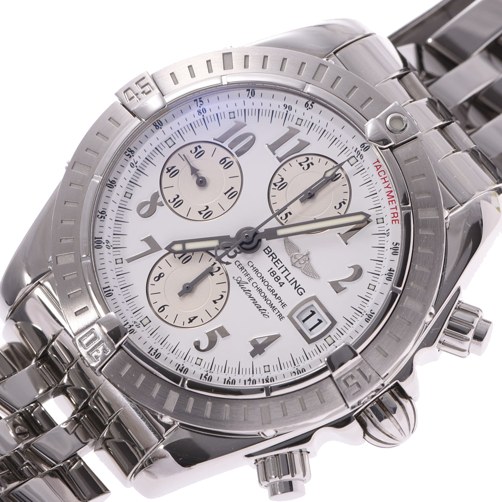 

Breitling White Stainless Steel Breitling Chronomat Evolution A13356 Automatic Men's Wristwatch