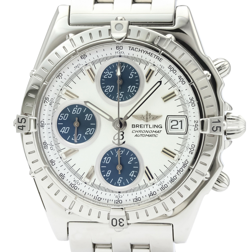 

Breitling White Stainless Steel Chronomat Automatic A13050.1 Men's Wristwatch