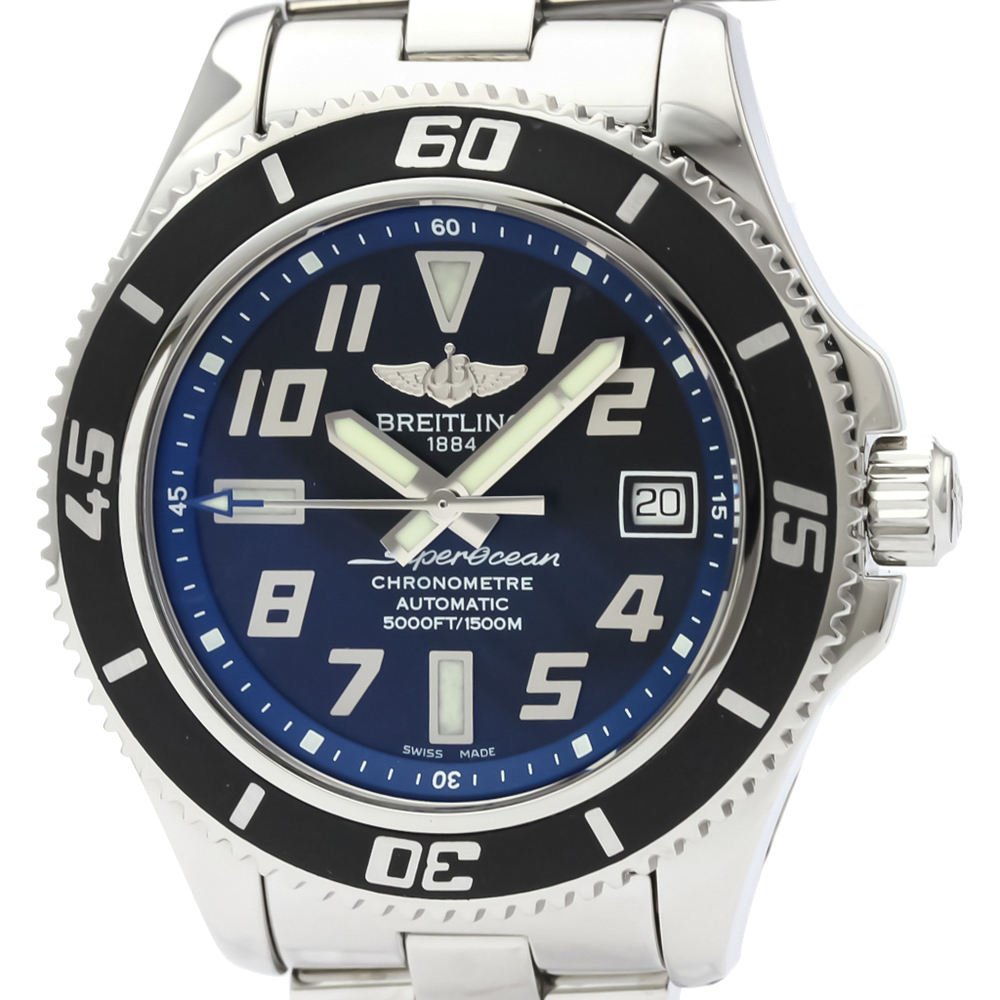 

Breitling Black/Blue Stainless Steel Superocean Automatic A17364 Men's Wristwatch
