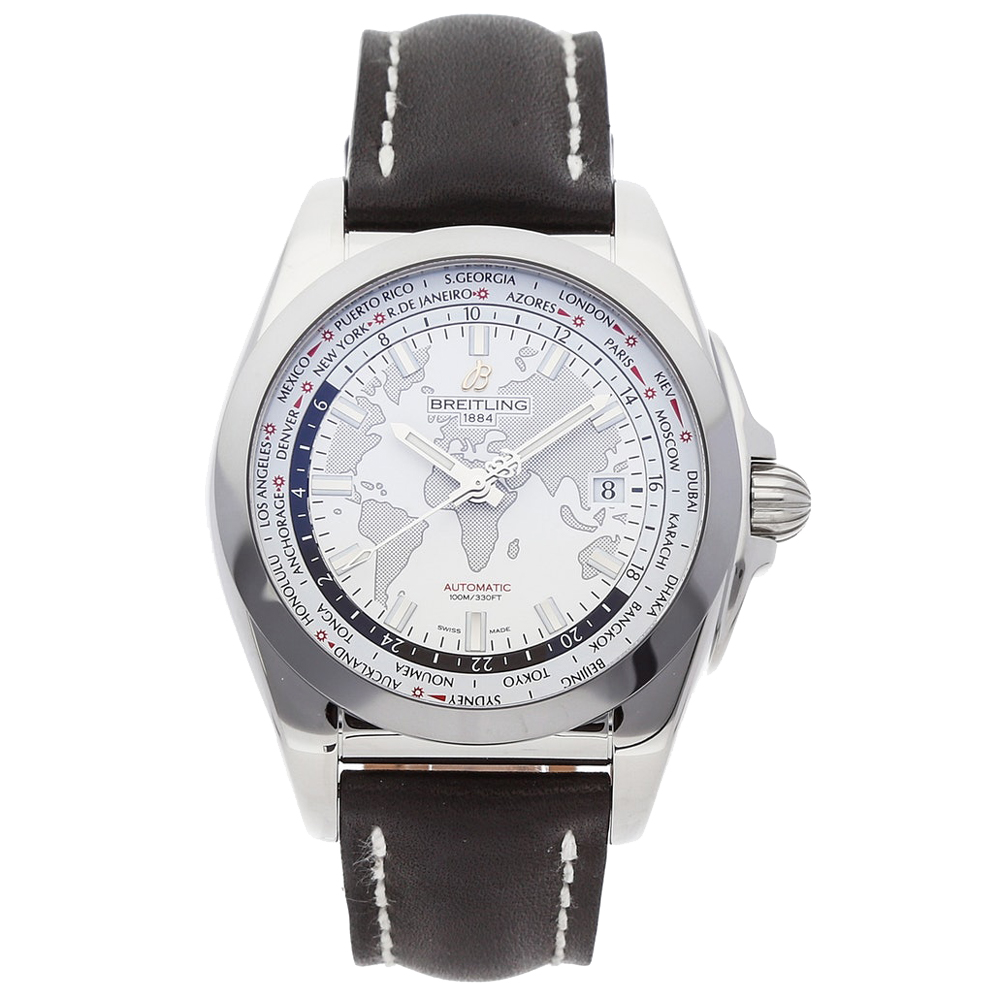 

Breitling White Stainless Steel Galactic Unitime WB3510U0/A777 Men's Wristwatch