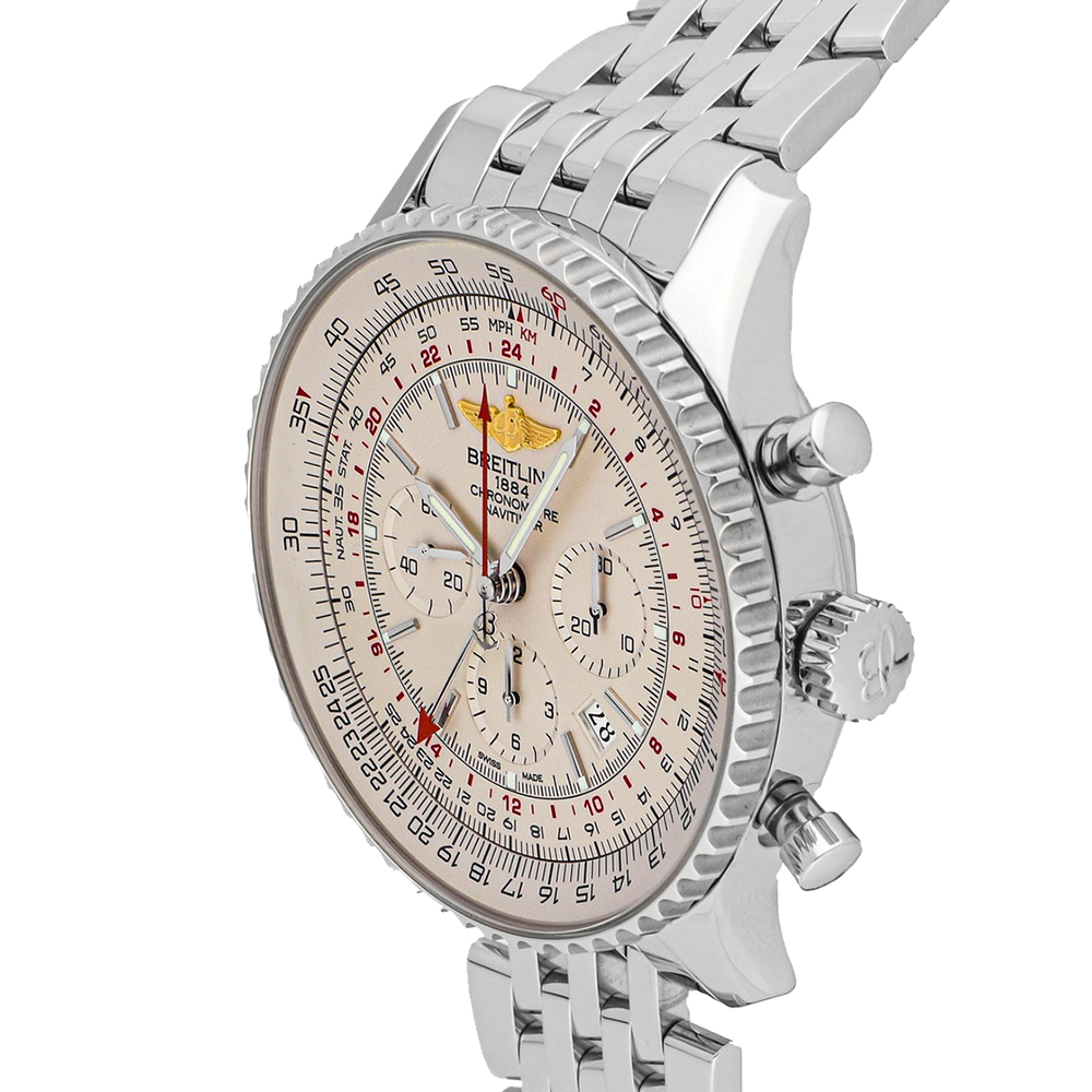 

Breitling Silver Stainless Steel Navitimer GMT AB044121/G783 Men's Wristwatch