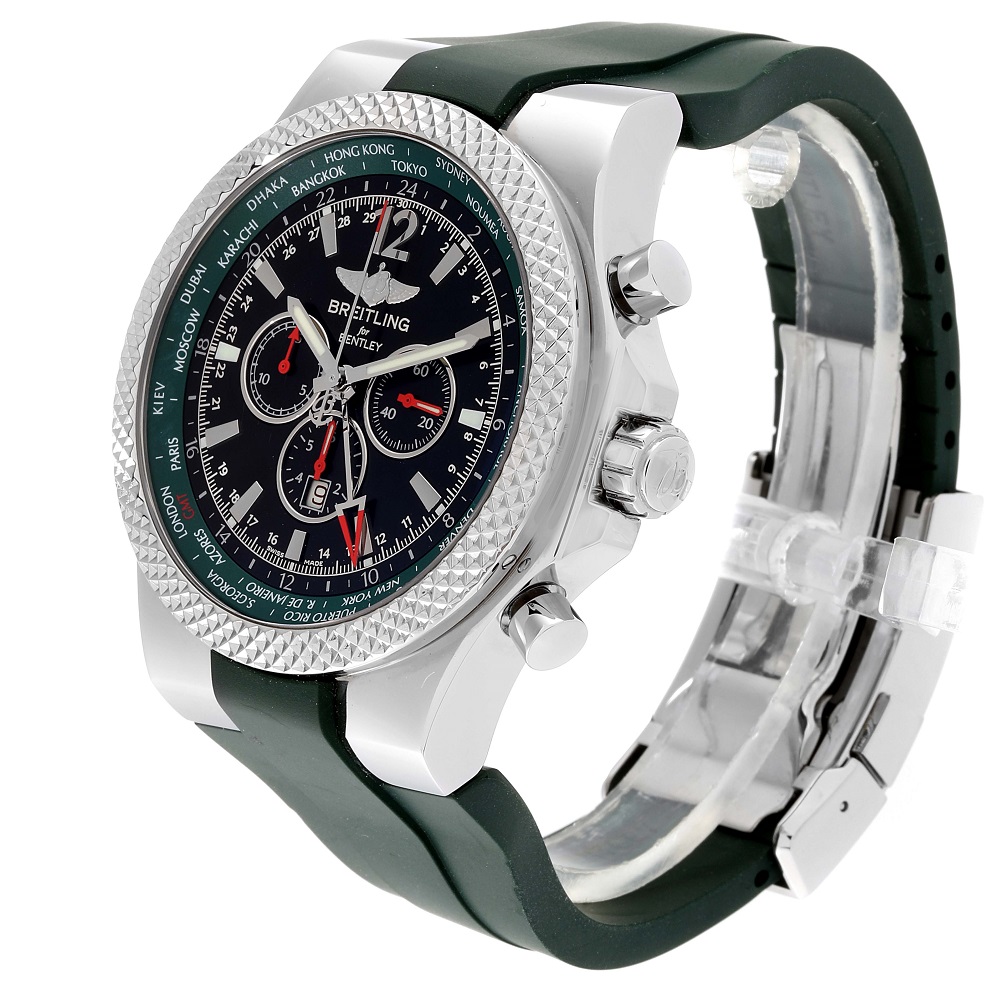 

Breitling Black/Green Stainless Steel Bentley GMT Limited Edition A47362 Men's Wristwatch 49 MM