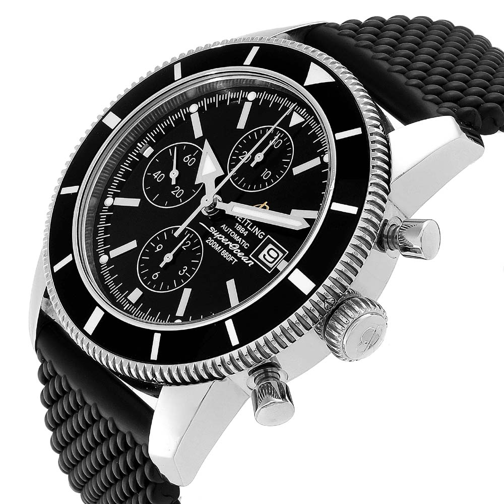 

Breitling Black Stainless Steel SuperOcean Heritage A13320 Men's Wristwatch
