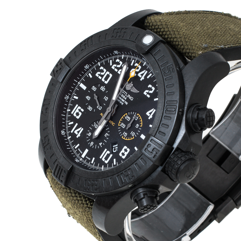 

Breitling Black Polymer Canvas Rubber Avenger Hurricane XB1210E4-BE89155 Men's Wristwatch