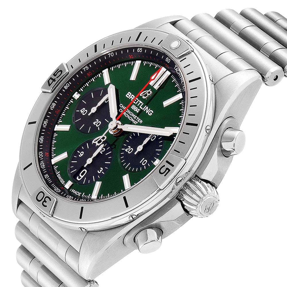 

Breitling Green Stainless Steel Chronomat B01 AB0134 Men's Wristwatch