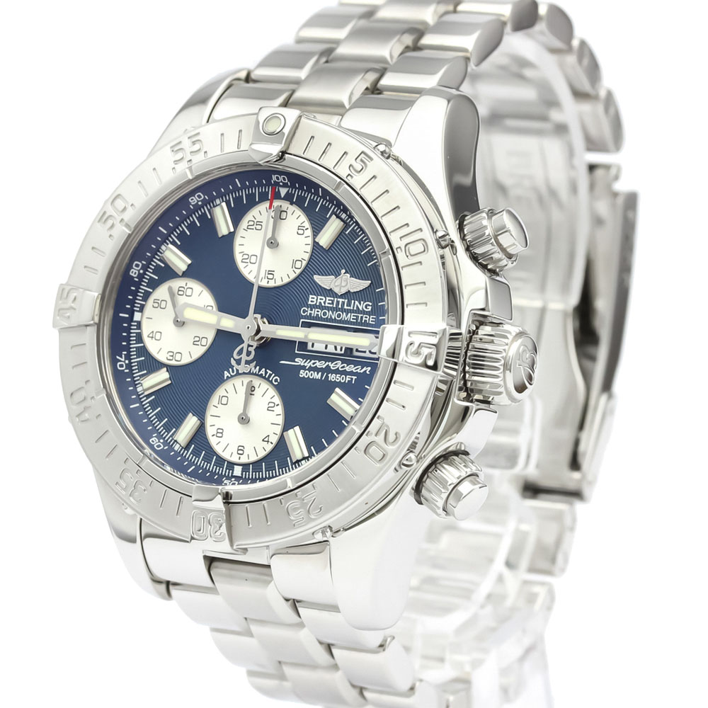 

Breitling Blue Stainless Steel Super Ocean Automatic A13340 Men's Wristwatch