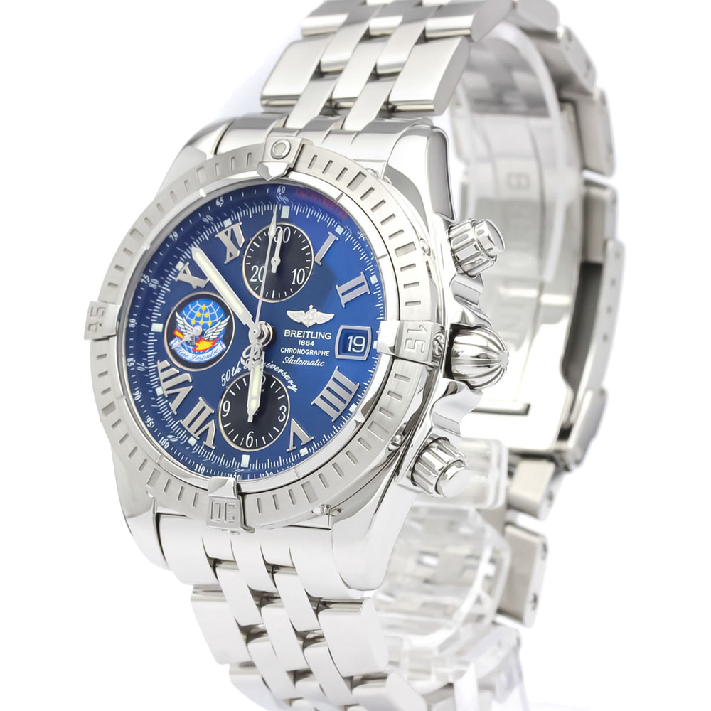 

Breitling Blue Stainless Steel Chronomat Evolution Automatic A13356 Men's Wristwatch