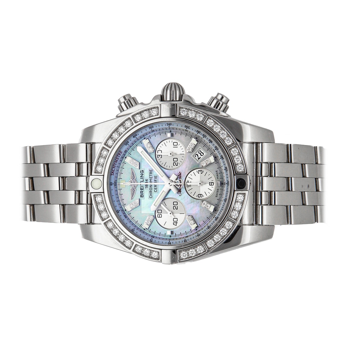 

Breitling MOP Diamonds Stainless Steel Chronomat AB011053/G686 Men's Wristwatch, Grey