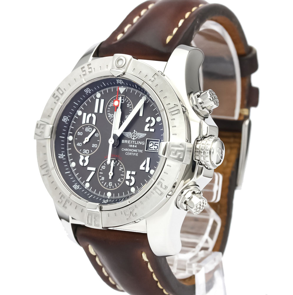 

Breitling Gray Stainless Steel Avenger Chronograph Automatic A13380 Men's Wristwatch, Grey