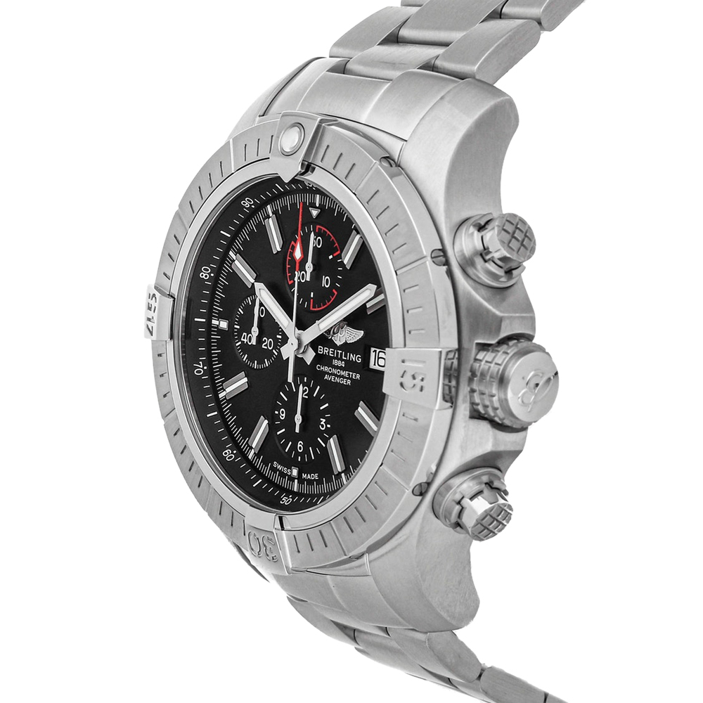 

Breitling Black Staineless Steel Super Avenger Chronograph A13375101B1A1 Men's Wristwatch