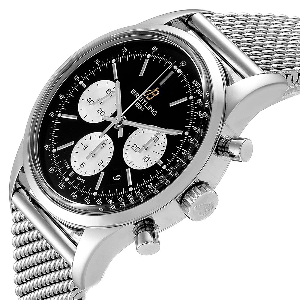 

Breitling Black Stainless Steel Transocean Chronograph Limited