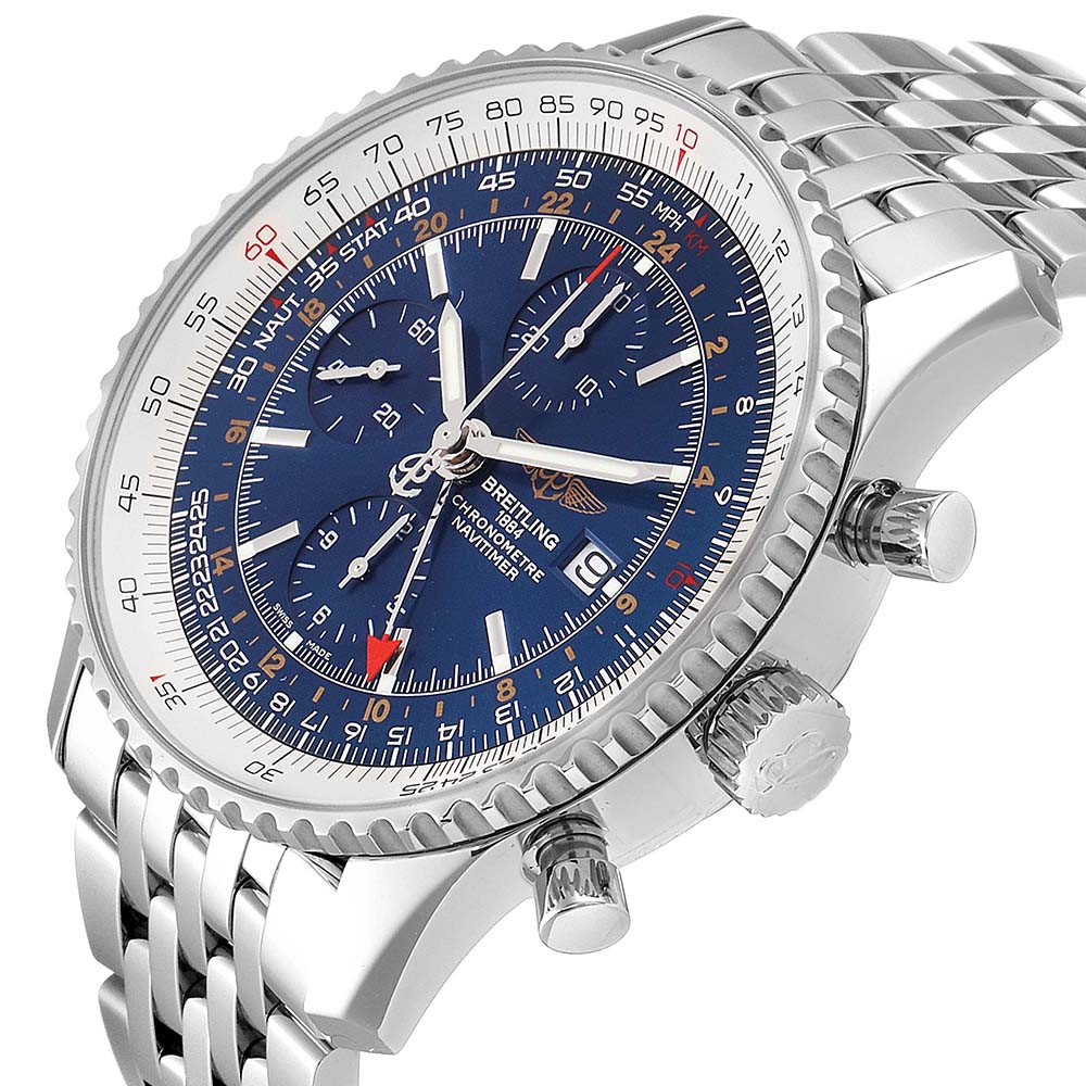 

Breitling Blue Stainless Steel Navitimer A24322 Men's Wristwatch